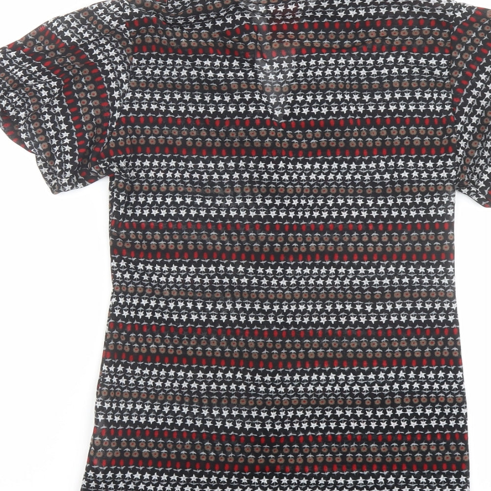Womens UK Size M Zara Multicoloured Basic Button-Up