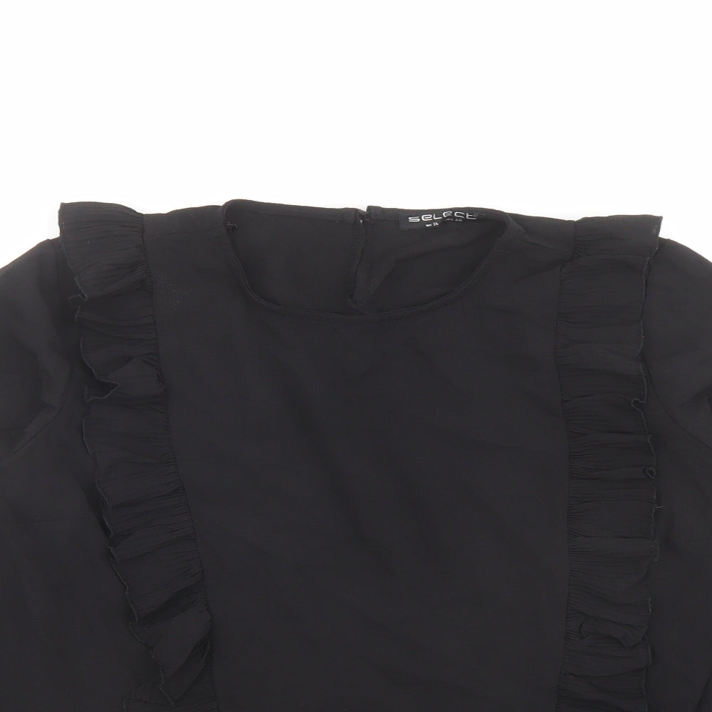 Womens UK Size 14 Select Black Basic T-Shirt