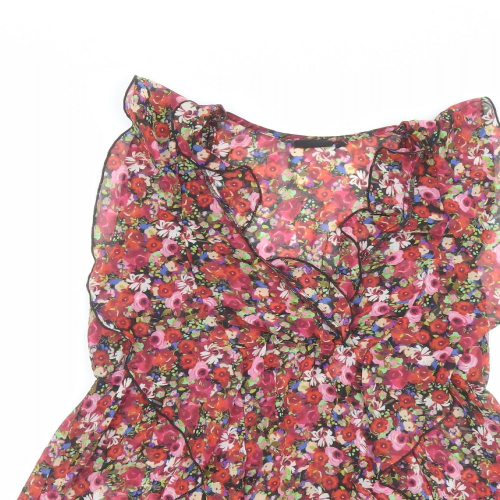 Womens UK Size 10 NEXT Multicoloured Basic Blouse