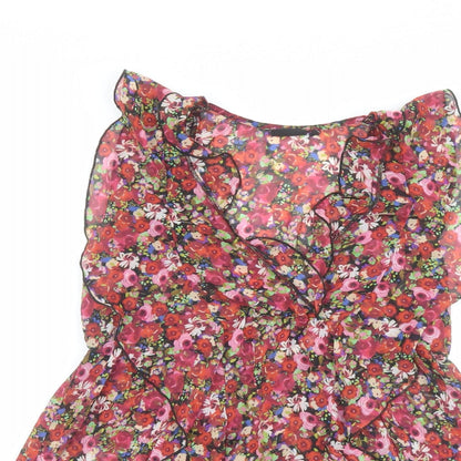 Womens UK Size 10 NEXT Multicoloured Basic Blouse