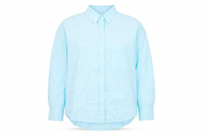 Womens UK Size S Zara Blue Basic Button-Up