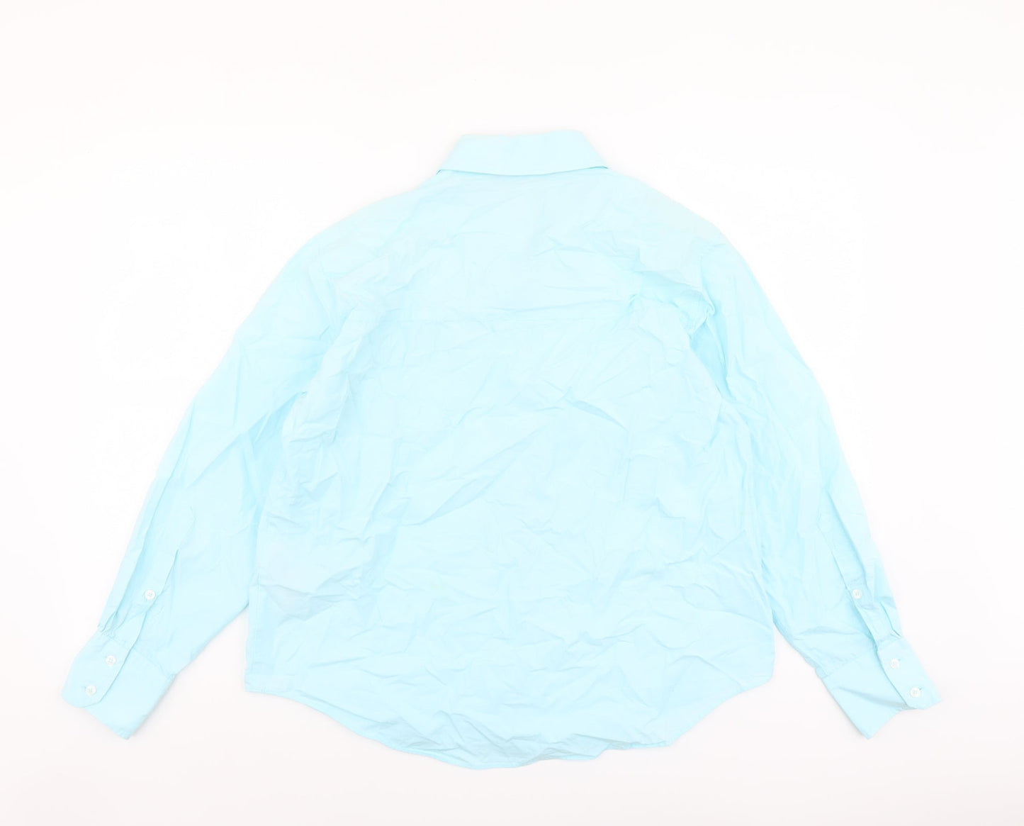 Womens UK Size S Zara Blue Basic Button-Up