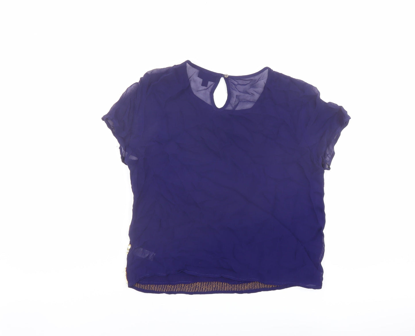 Womens UK Size 10 Topshop Blue Basic Blouse
