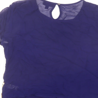Womens UK Size 10 Topshop Blue Basic Blouse
