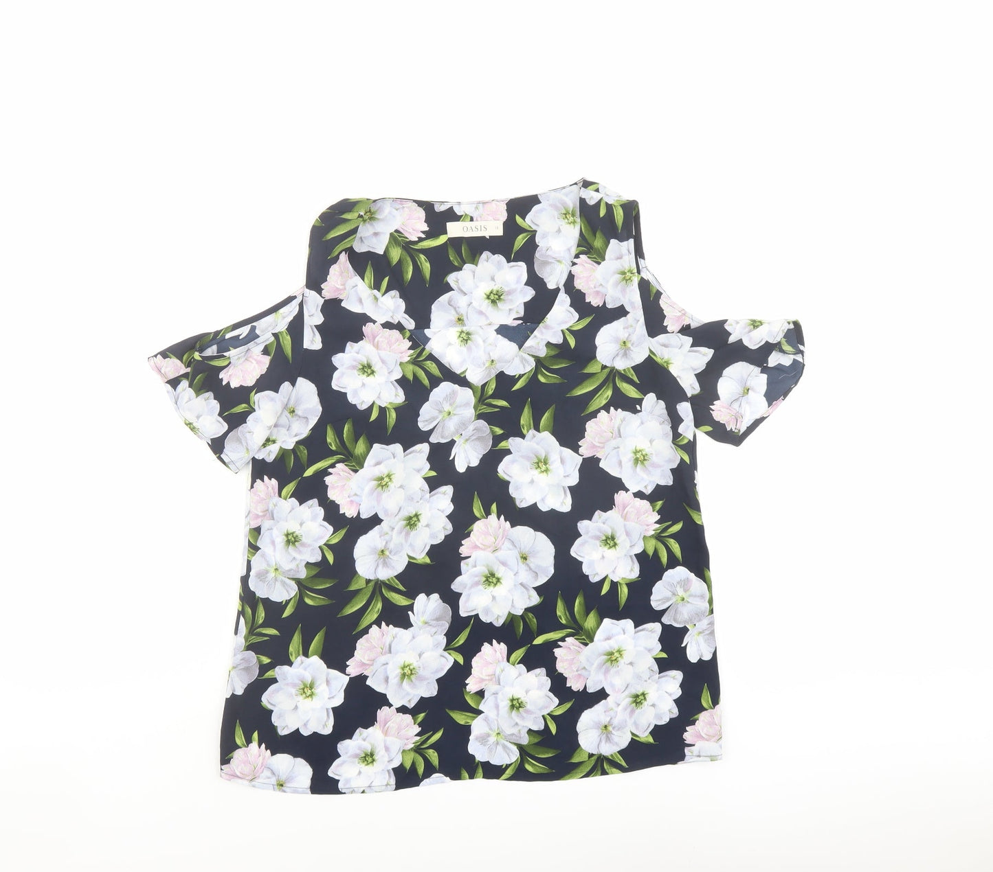 Womens UK Size 10 Oasis Multicoloured Basic Blouse