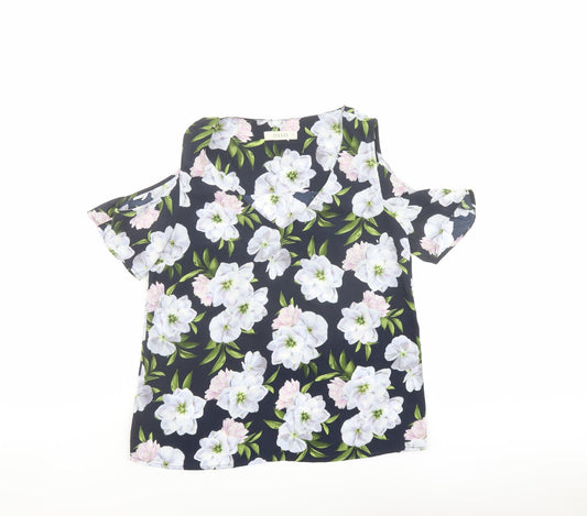 Womens UK Size 10 Oasis Multicoloured Basic Blouse