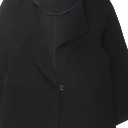 H&M Womens Black Jacket Blazer Size 6 Button