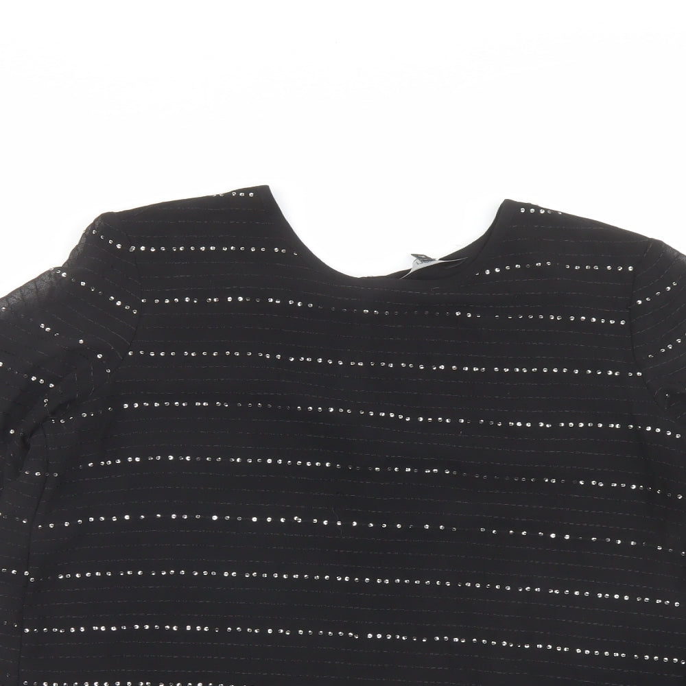 Womens UK Size 10 NEXT Black Basic T-Shirt