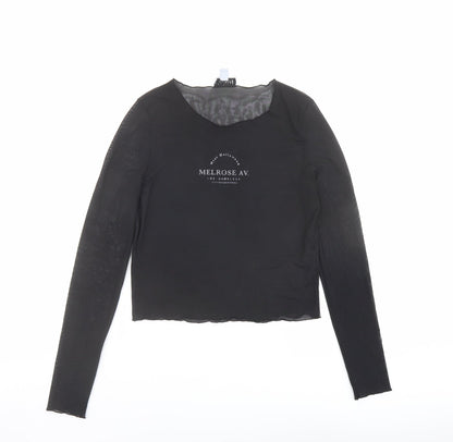 Womens UK Size 12 Topshop Black Basic T-Shirt