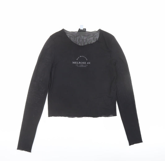 Womens UK Size 12 Topshop Black Basic T-Shirt