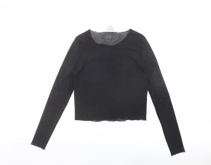 Womens UK Size 12 Topshop Black Basic T-Shirt