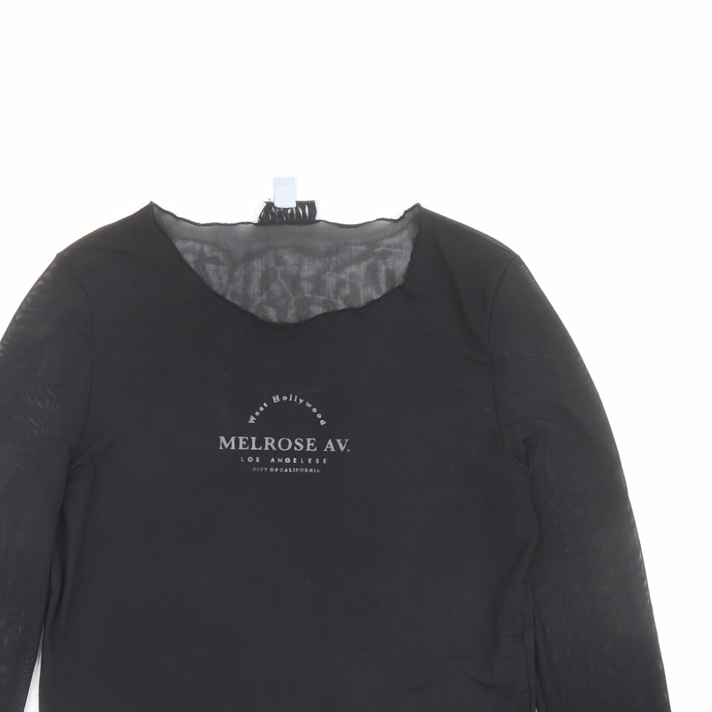 Womens UK Size 12 Topshop Black Basic T-Shirt