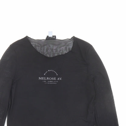 Womens UK Size 12 Topshop Black Basic T-Shirt