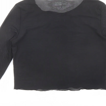 Womens UK Size 12 Topshop Black Basic T-Shirt
