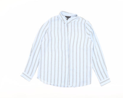 Womens UK Size 10 New Look Blue Basic Button-Up