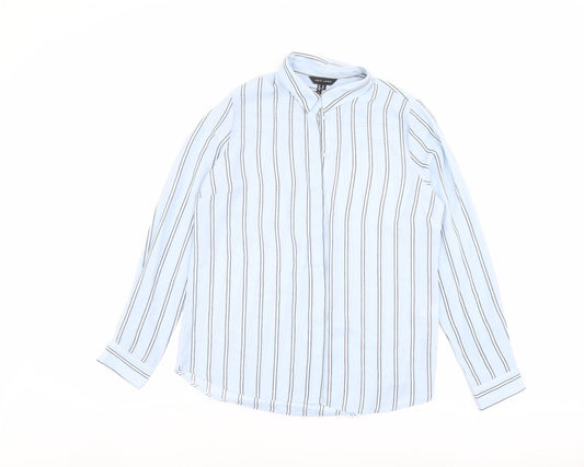 Womens UK Size 10 New Look Blue Basic Button-Up