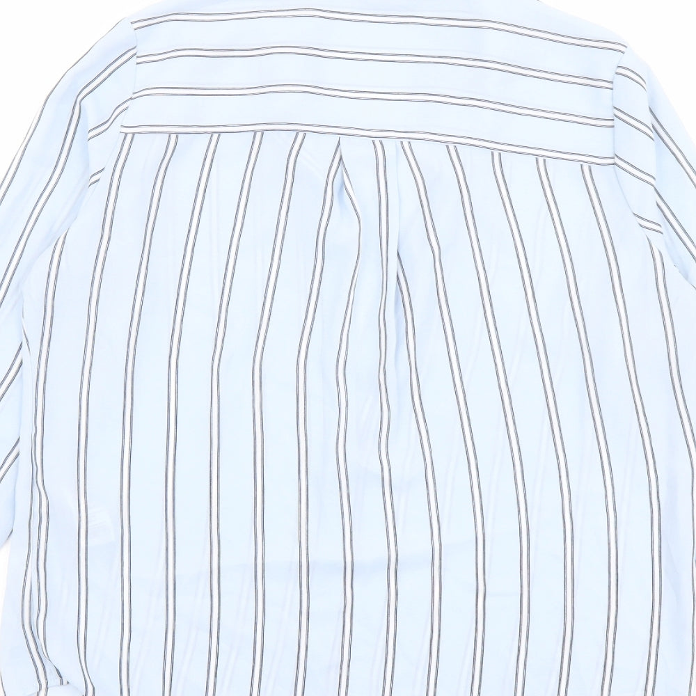 Womens UK Size 10 New Look Blue Basic Button-Up