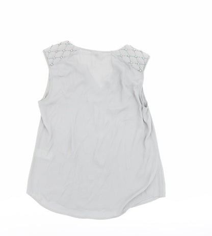 Womens UK Size M Warehouse Grey Basic Blouse