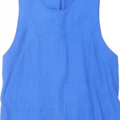 Yessica Womens Blue Polyester Tank Dress Size 14 Round Neck Zip