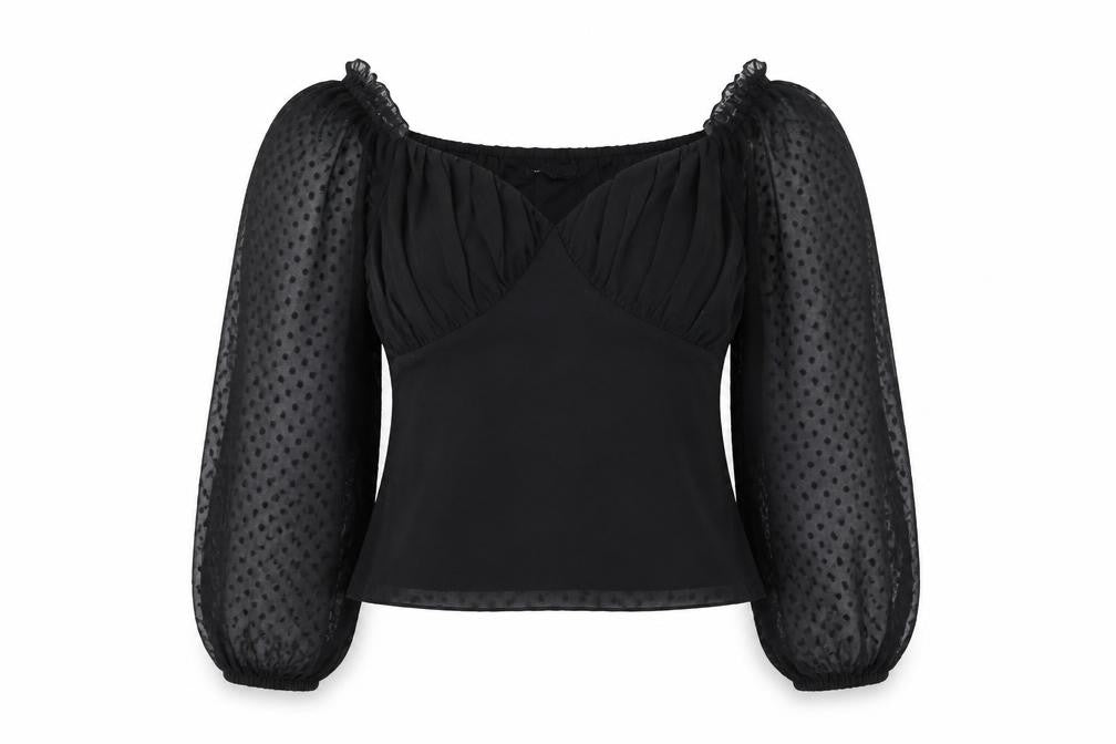 Womens UK Size 10 Boohoo Black Basic Blouse