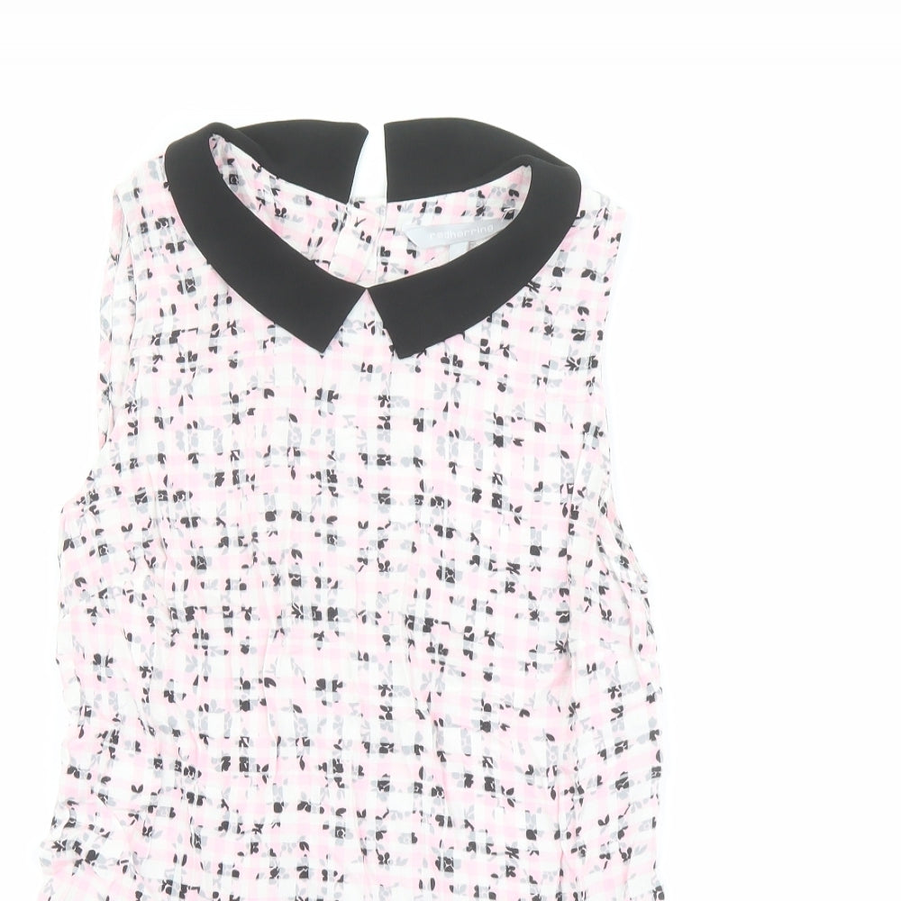 Womens UK Size 8 Red Herring Pink Basic Blouse