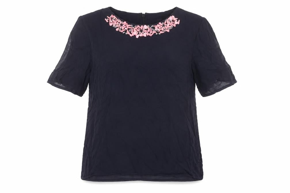 Womens UK Size 8 French Connection Blue Basic Blouse