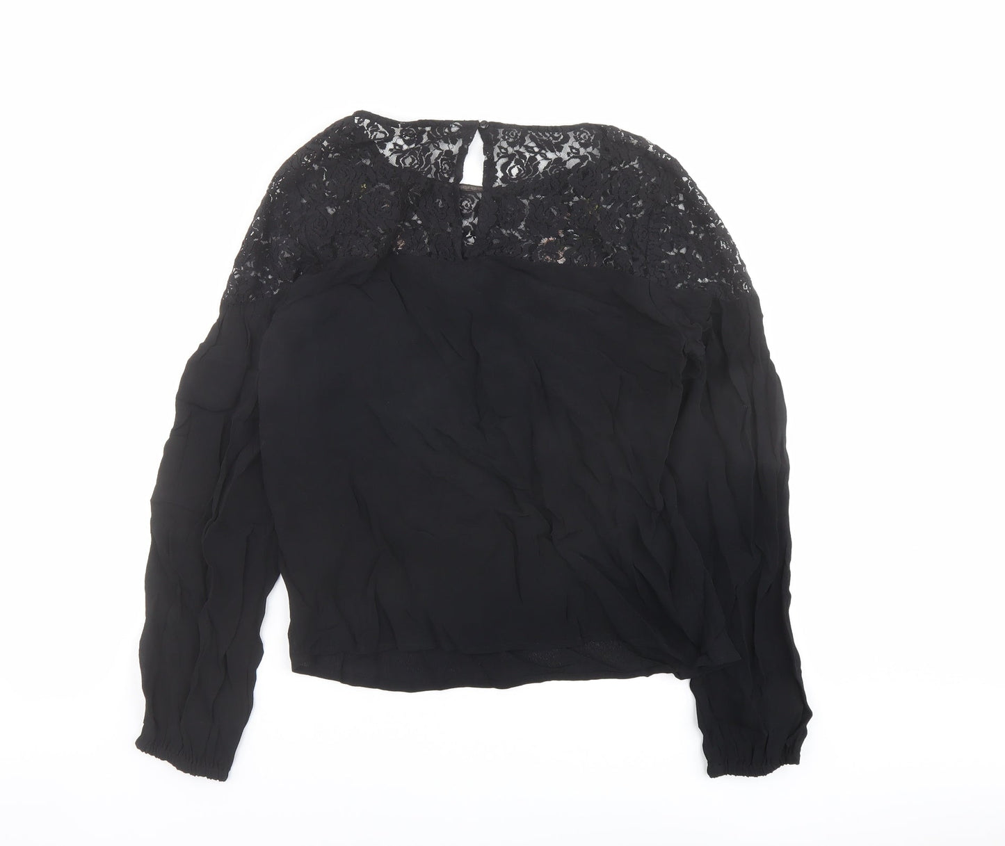 Womens UK Size 10 Red Herring Black Basic Blouse