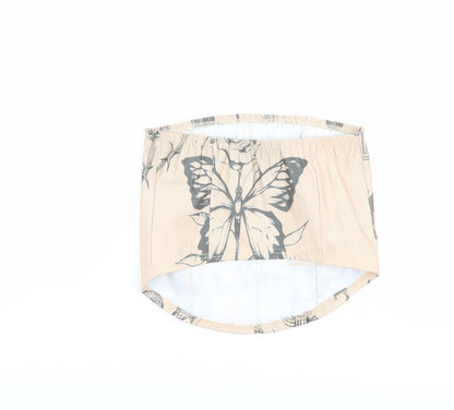 Womens UK Size 14 PRETTYLITTLETHING Beige Cropped Blouse