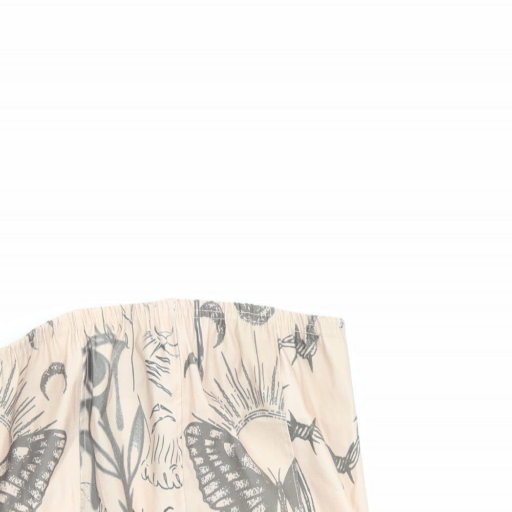 Womens UK Size 14 PRETTYLITTLETHING Beige Cropped Blouse