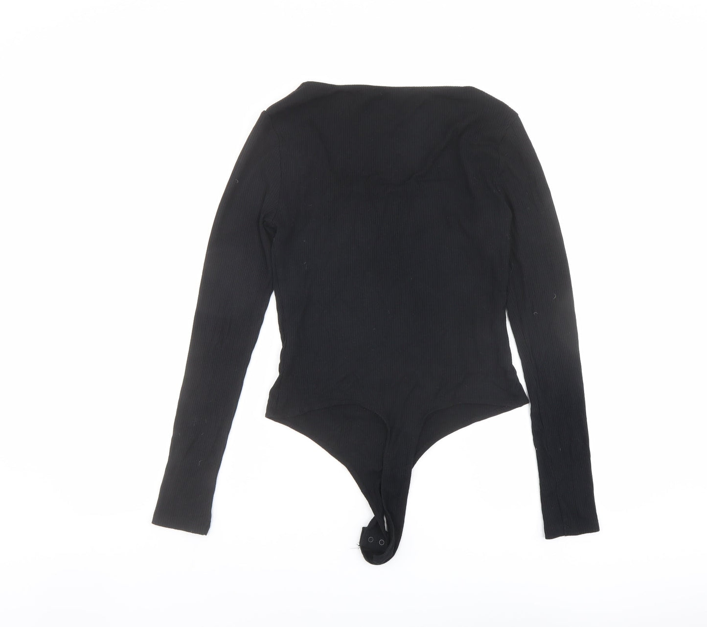 FW Bridge Womens Black Viscose Bodysuit One-Piece Size 12 Snap