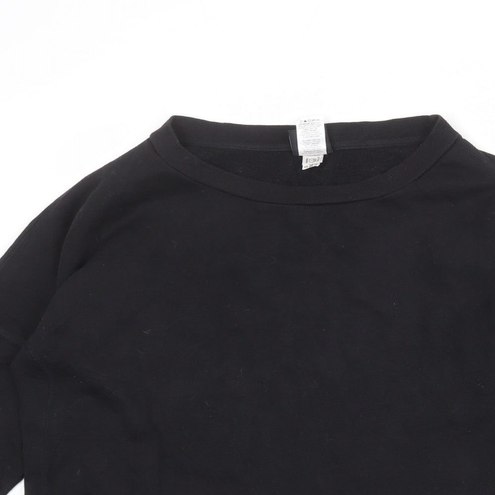 Reebok Womens Black Cotton Pullover Sweatshirt Size M Pullover