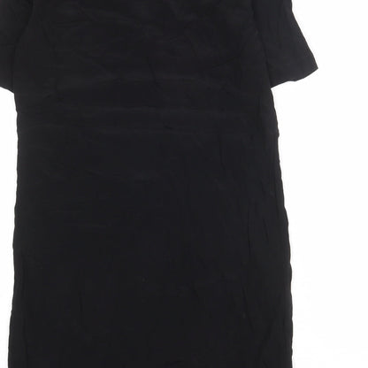 YAYA Womens Black Viscose A-Line Size 8 V-Neck Pullover