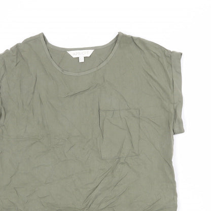 Womens UK Size 8 Apricot Green Basic T-Shirt