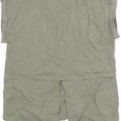 Womens UK Size 8 Apricot Green Basic T-Shirt