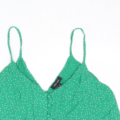 Womens UK Size 14 New Look Green Camisole Tank