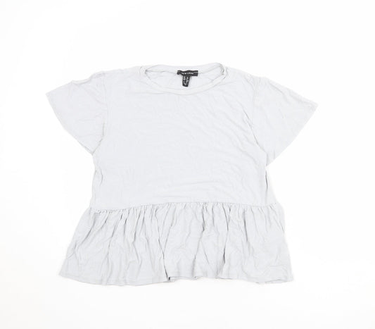 Womens UK Size 12 New Look Blue Basic T-Shirt