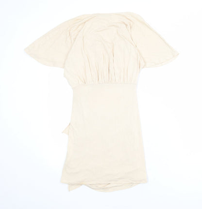 ASOS Womens Beige Viscose Mini Size 8 Cowl Neck Pullover