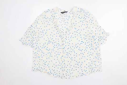 Womens UK Size 18 Marks and Spencer Ivory Basic Blouse