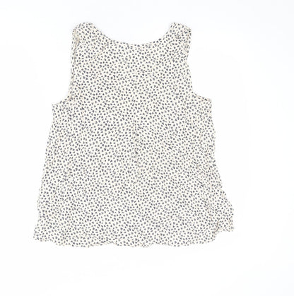 John Lewis Womens Beige Geometric Viscose Basic Tank Size 14 V-Neck - Heart Pattern