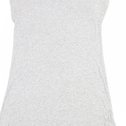 Topshop Womens Grey Viscose T-Shirt Dress Size 8 Crew Neck Pullover