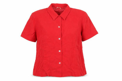 Womens UK Size 14 Country Casuals Red Basic Button-Up