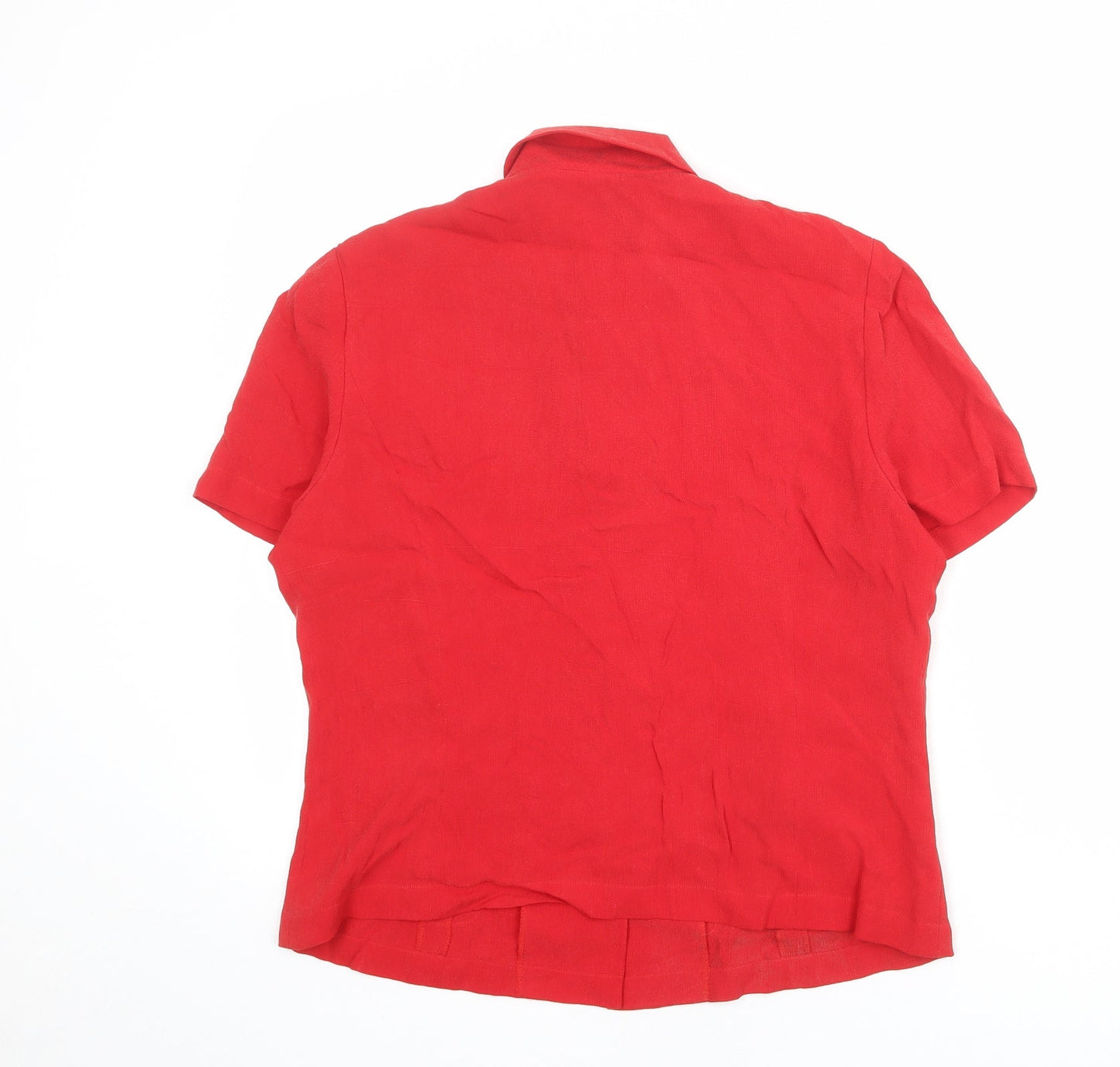 Womens UK Size 14 Country Casuals Red Basic Button-Up