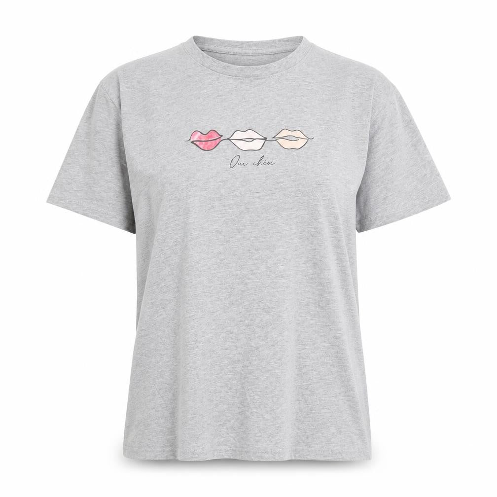 Womens UK Size 10 New Look Grey Basic T-Shirt