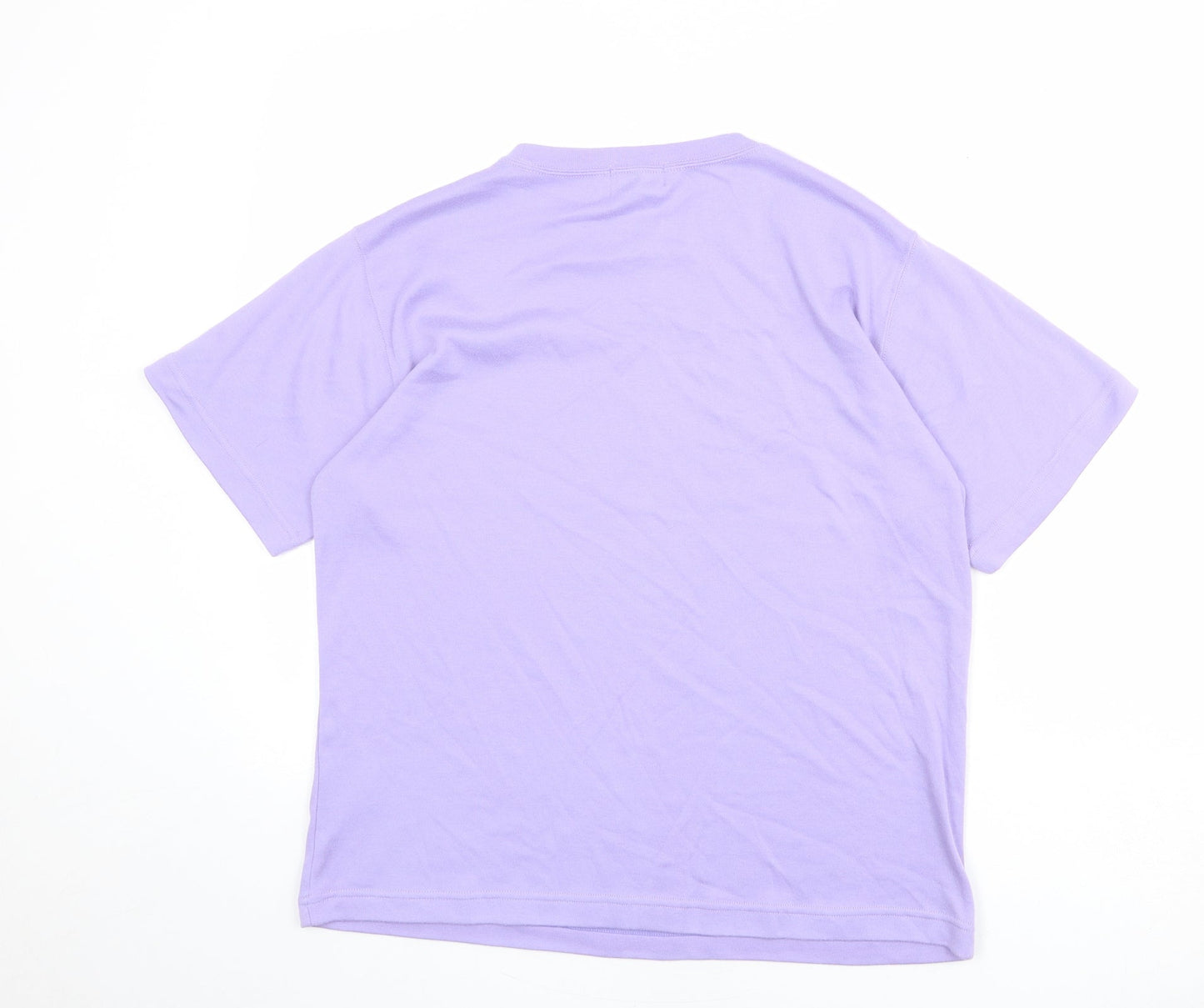 Bonmarché Womens Purple Polyester Basic T-Shirt Size M Round Neck