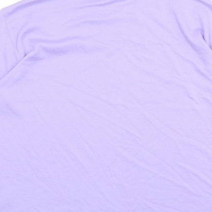Bonmarché Womens Purple Polyester Basic T-Shirt Size M Round Neck