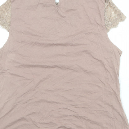 Womens UK Size 16 Dorothy Perkins Brown Basic Blouse