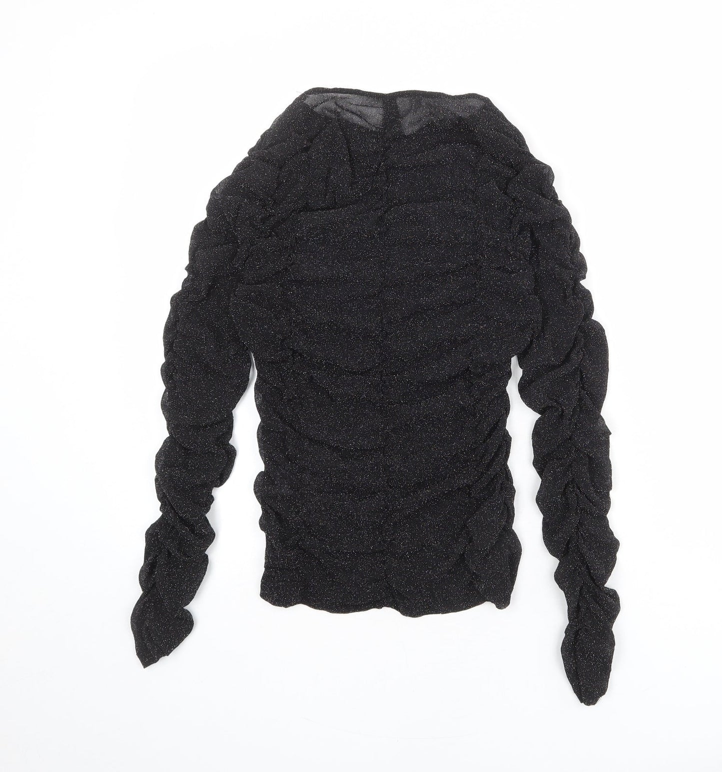 Divided by H&M Womens Black Nylon Basic Blouse Size M Boat Neck