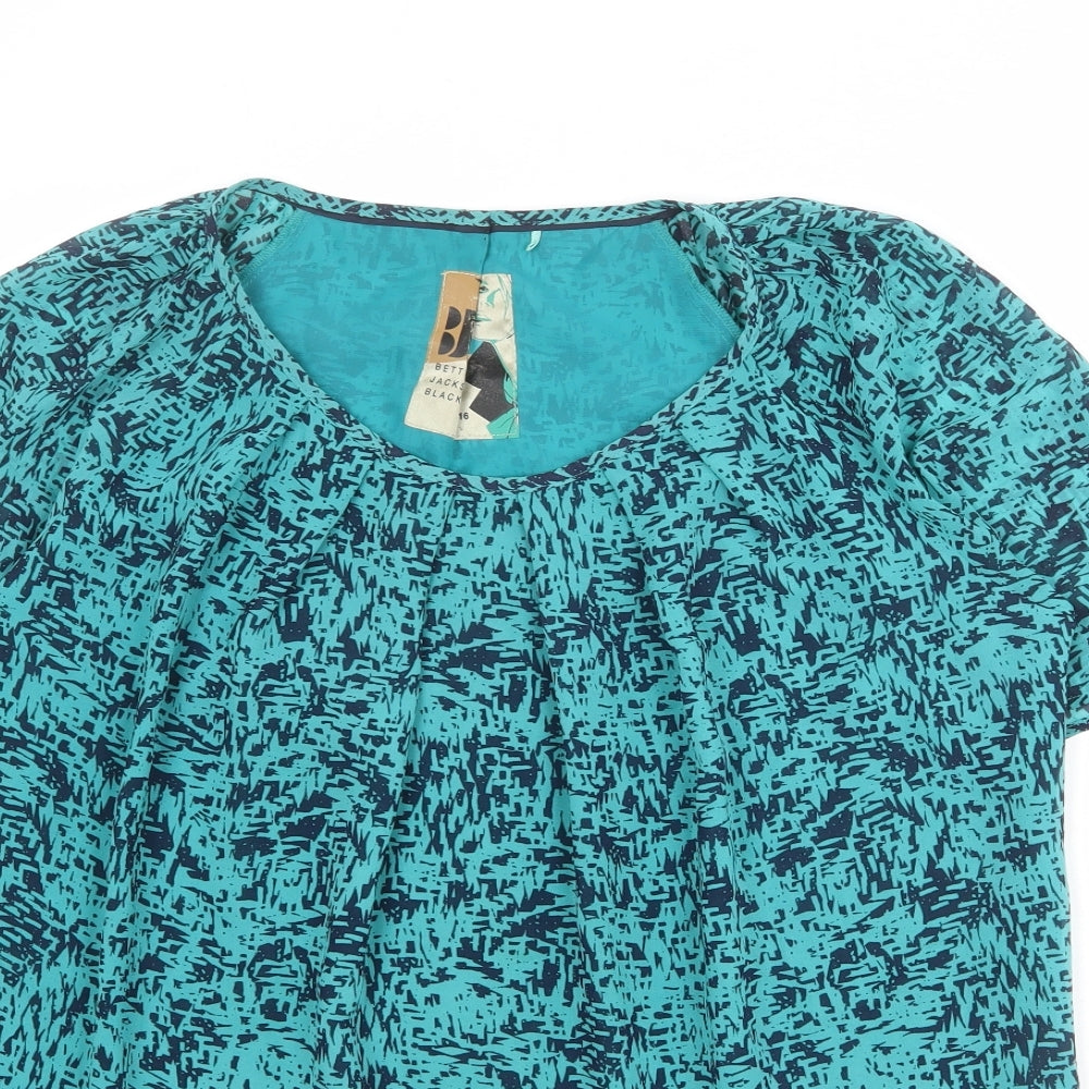 Womens UK Size 16 Betty Jackson Blue Basic Blouse