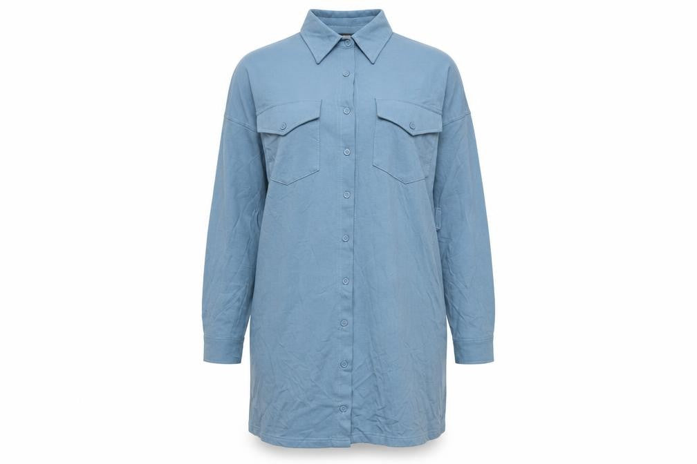 Missguided Womens Blue Polyester Shirt Dress Size 12 Collared Button