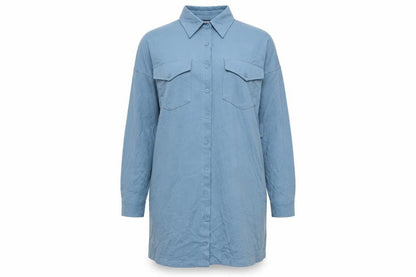 Missguided Womens Blue Polyester Shirt Dress Size 12 Collared Button